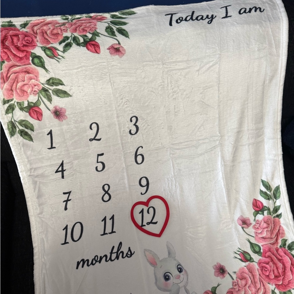 Floral Baby Milestone Blanket